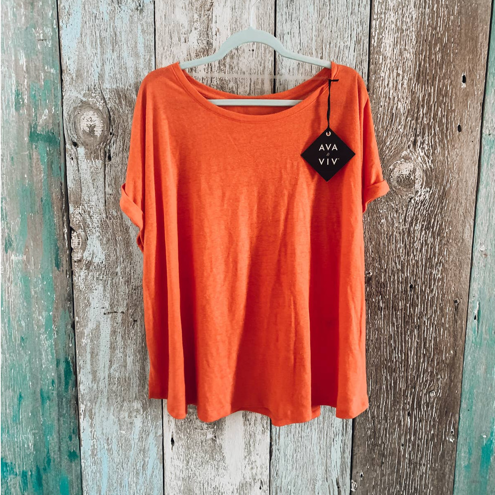 NWT Ava & Viv T-Shirt Peach 4X